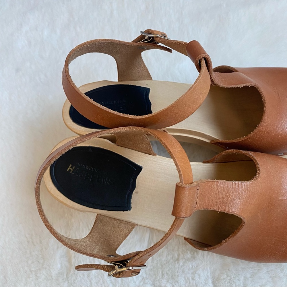 Swedish Hasbeen T-Strap Sky High Clog Sandals | Sz 38 EU, 8 US - Picture 8 of 10